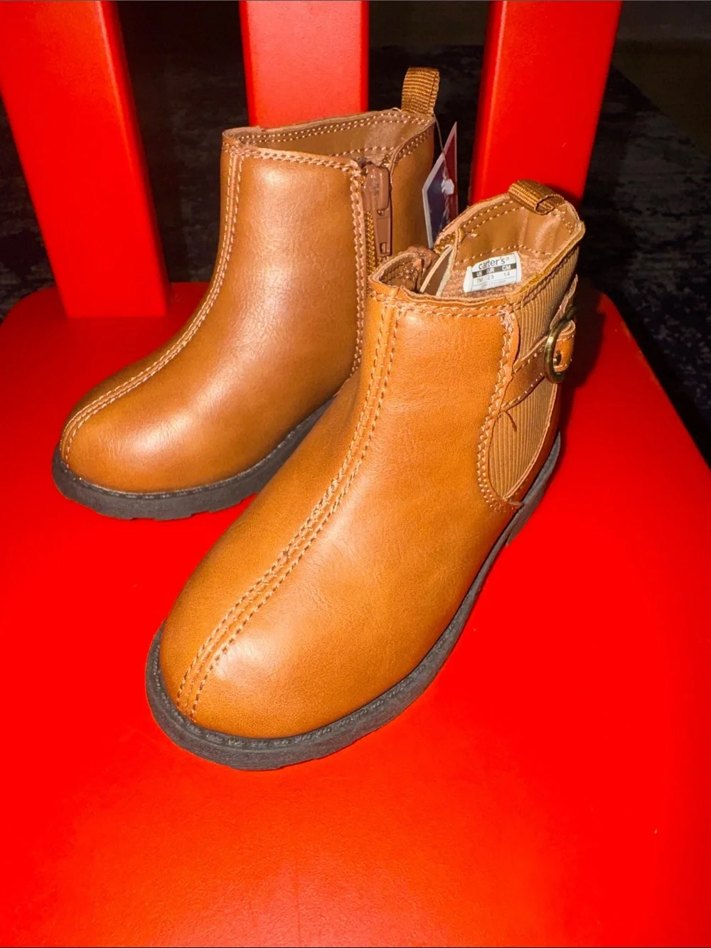 Carter's Brown Toddler Ankle Boots with Side Zipper